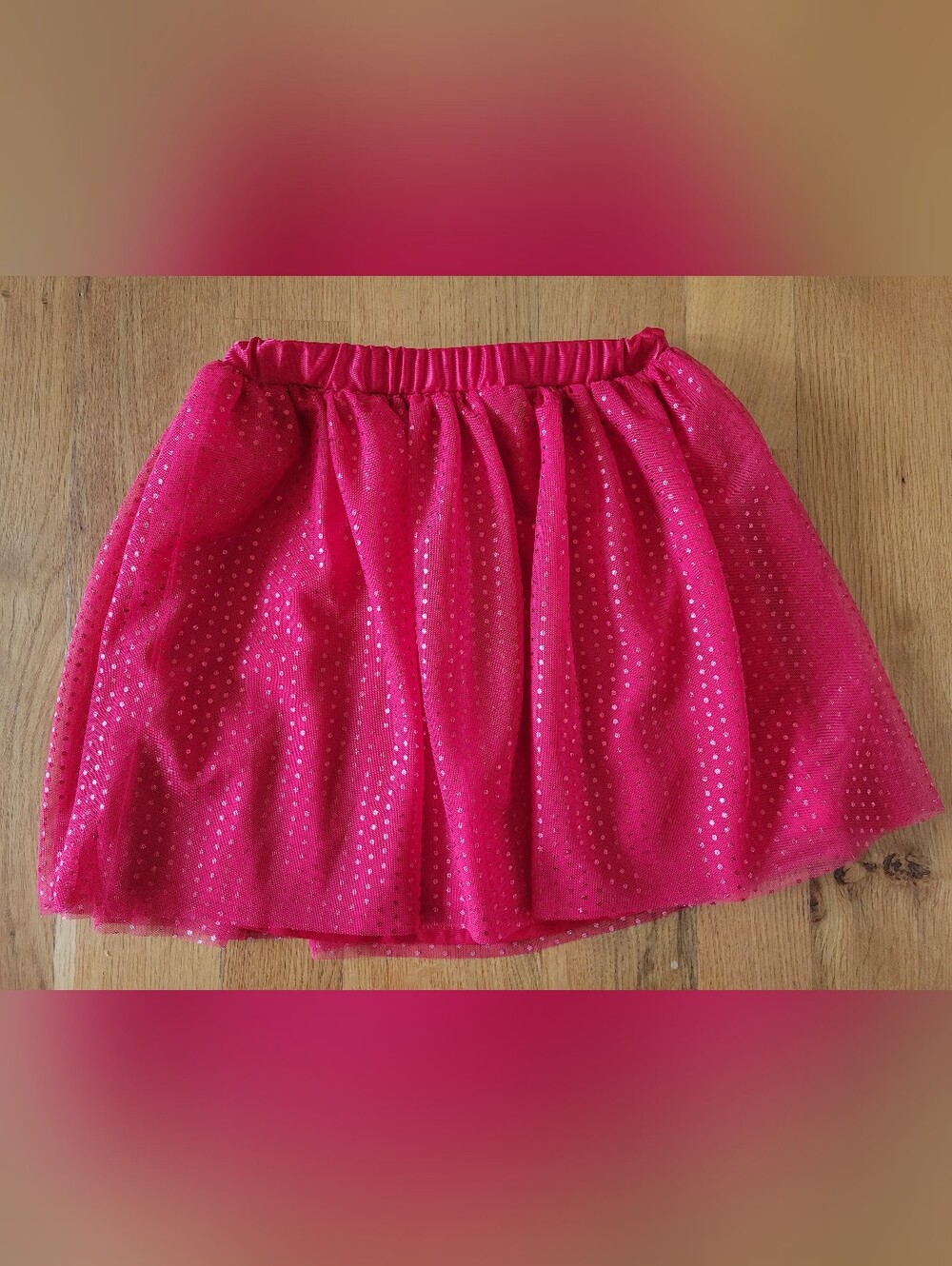 Girls size 7-8 red Sparkly Tulle Skirt